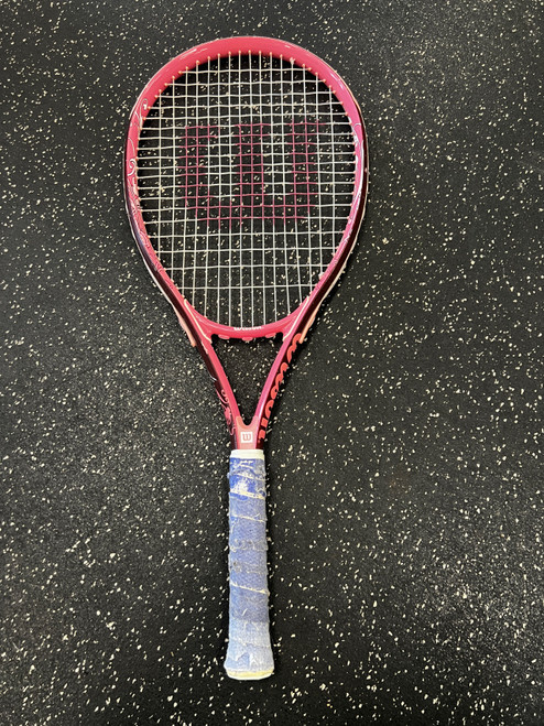 Vist Large View of Product Image Which is Used Wilson HOPE Womens Tennis Racquet Pink 4 5/8"