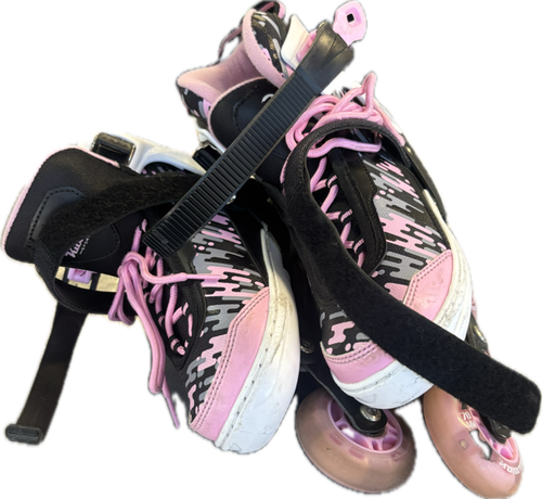 Vist Large View of Product Image Which is Used KUXUAN ADJ Junior Rec Fitness Skates Pink Adjustable