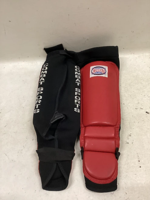 Vist Large View of Product Image Which is Used COMBAT SPORTS MMA LEG PADS Martial Arts Shin Pads Red MD