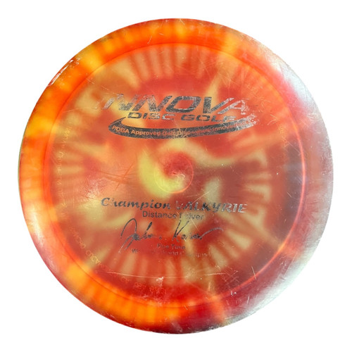 Vist Large View of Product Image Which is Used Innova CHAMPION VALKYRIE PFN Disc Golf Driver Orange 174g
