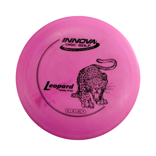 Vist Large View of Product Image Which is Used Innova DX LEOPARD Disc Golf Driver Pink 150g
