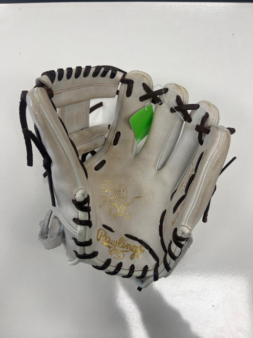 Vist Large View of Product Image Which is Used Rawlings HEART OF THE HIDE GLOVE BB/SB Glove RH Throw White 11 1/2"