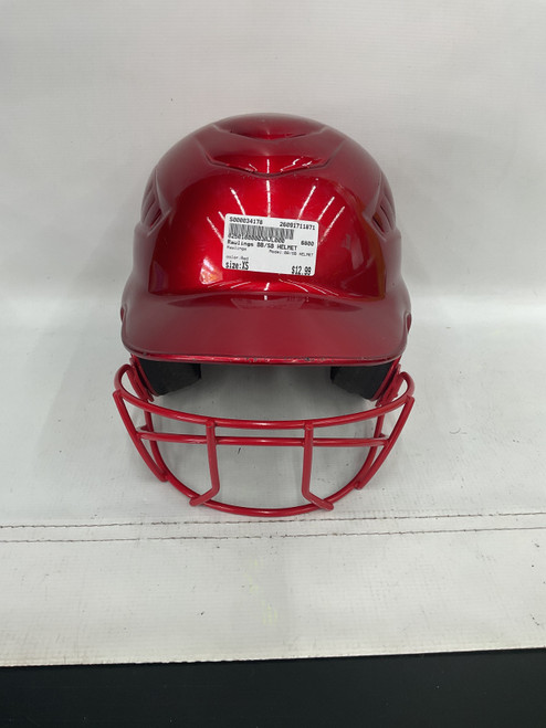 Vist Large View of Product Image Which is Used Rawlings BB/SB HELMET Batting Helmet w/Mask Red XS