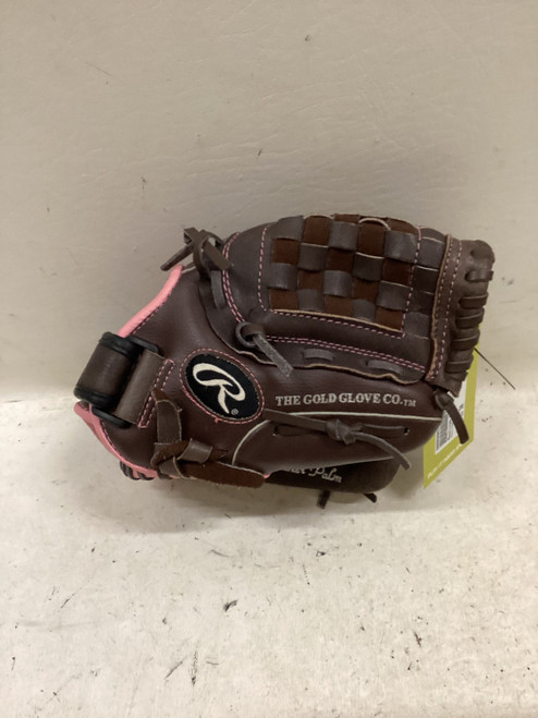 Vist Large View of Product Image Which is Used Rawlings FP11T RH Throw Fastpitch Gloves Pink 11"