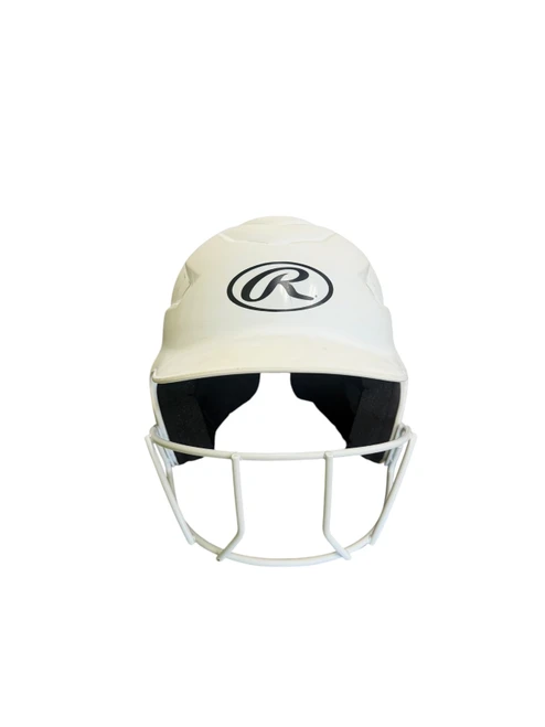 Vist Large View of Product Image Which is Used Rawlings Batting Helmet w/Mask White One Size