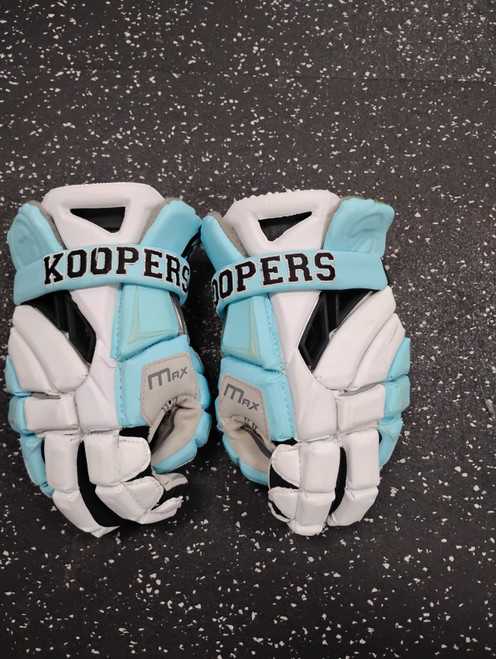 Vist Large View of Product Image Which is Used Maverik MAX KOOPERS GLOVES Lacrosse Gloves Mens Carolina Blue 13"