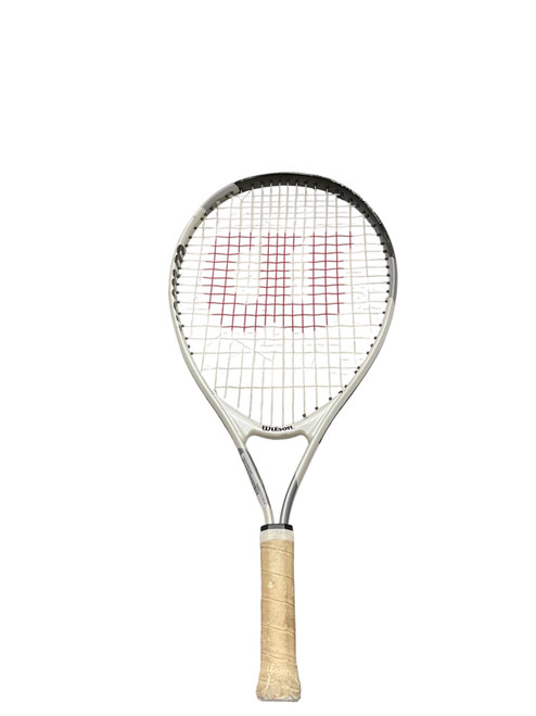 Vist Large View of Product Image Which is Used Wilson US OPEN 23 Junior Tennis Racquet White 23"