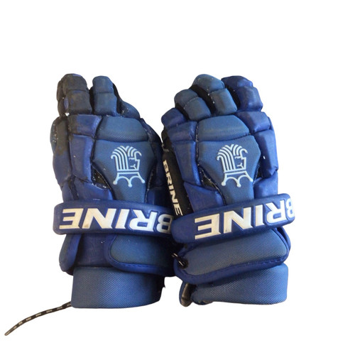 Vist Large View of Product Image Which is Used Brine LAX GLOVES Lacrosse Gloves Junior Royal Blue 12"