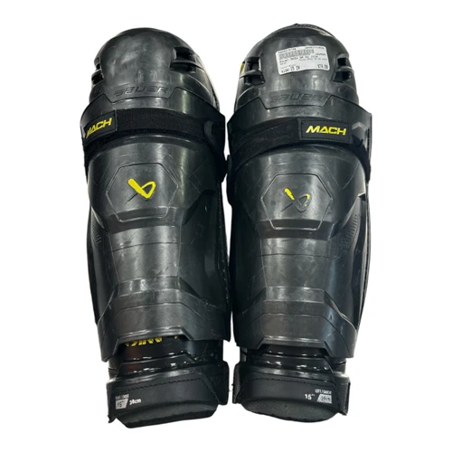 Vist Large View of Product Image Which is Used Bauer MACH SR SG 15IN Senior Shin Guards Black 15"