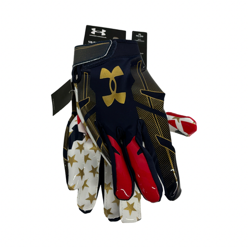 Vist Large View of Product Image Which is Used Under Armour UA F8 PATRIOTIC FB Gloves Navy Blue XL