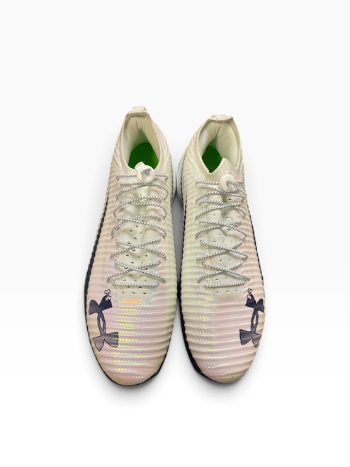Vist Large View of Product Image Which is Used Under Armour Adult FB Cleats White Senior 11