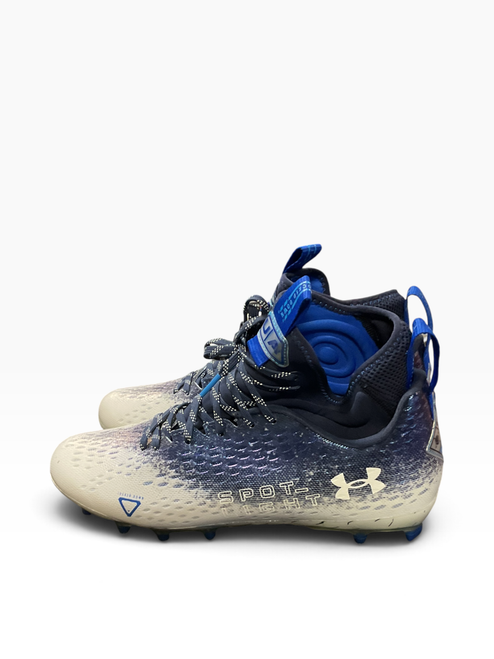 Vist Large View of Product Image Which is Used Under Armour Adult FB Cleats Clear And Royal Blue Senior 11