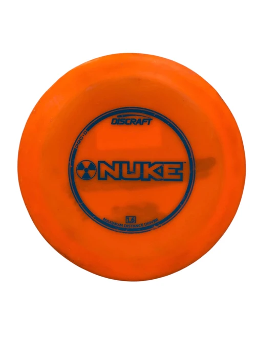 Vist Large View of Product Image Which is Used Discraft NUKE Disc Golf Driver Orange