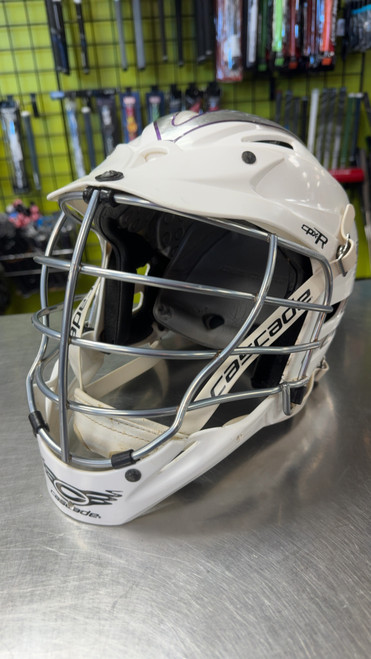 Vist Large View of Product Image Which is Used Cascade CPXR Lacrosse Helmet White M/L