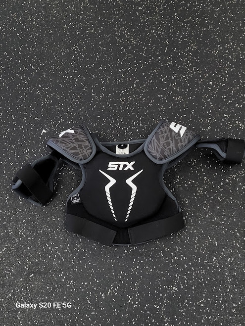 Vist Large View of Product Image Which is Used STX STALLION 75 Lacrosse Shoulder Pads Black XS