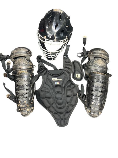 Vist Large View of Product Image Which is Used CATCHERS SET Catchers Helmet w/Mask Black One Size