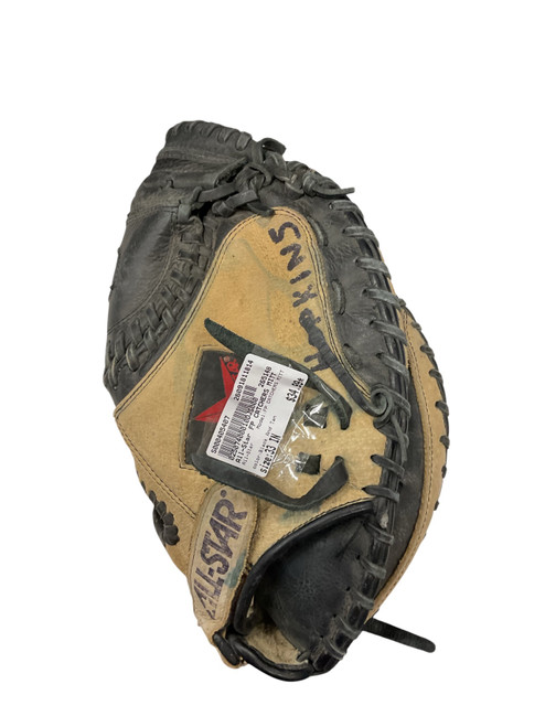 Vist Large View of Product Image Which is Used All-Star FP CATCHERS MITT BB/SB Catchers RH Throw Black And Tan 33"
