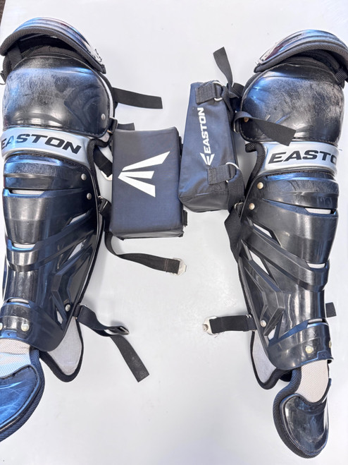 Vist Large View of Product Image Which is Used Easton GAMETIME INT Catchers Leg Guards White Intermed