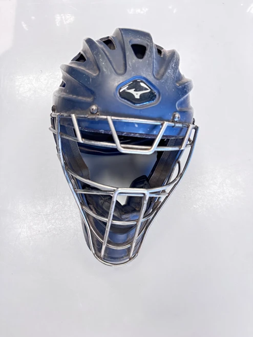 Vist Large View of Product Image Which is Used Mizuno SAMURAI YOUTH 6 1/2 7 1/4 Catchers Helmet w/Mask Navy Blue One Size
