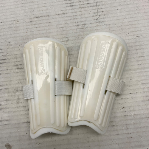 Vist Large View of Product Image Which is Used Sportcraft Soccer Shin Guards Adult White Senior