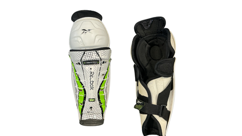 Vist Large View of Product Image Which is Used Reebok 16K Junior Shin Guards White 11"