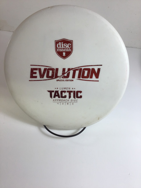 Vist Large View of Product Image Which is Used Discmania EVOLUTION LUMEN TACTIC Disc Golf Putter White 175g