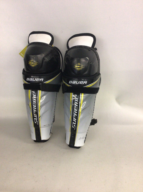 Vist Large View of Product Image Which is Used Bauer SUPREME ONE 40 Junior Shin Guards Black 10"