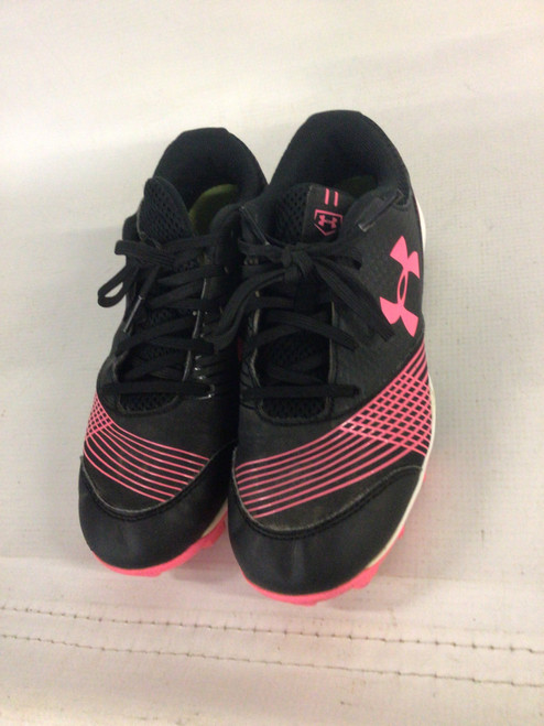 Vist Large View of Product Image Which is Used Under Armour UA PINK BLACK CLEAK BB/SB Cleats Black Junior 03