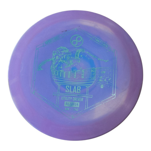 Vist Large View of Product Image Which is Used Infinite Discs SWIRLY S-BLEND SLAB Disc Golf Driver Purple 177g