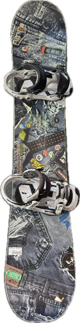 Vist Large View of Product Image Which is Used GNU ERGO BANANA DENIUM Mens Snowboard/Bindings Grey 157 cm