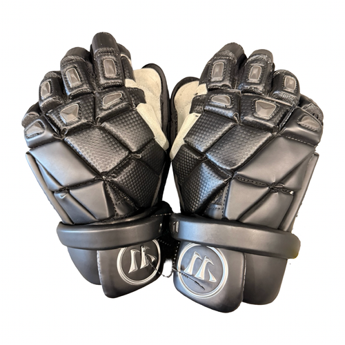 Vist Large View of Product Image Which is Used Warrior NEMESIS Lacrosse Gloves Mens Black 19"