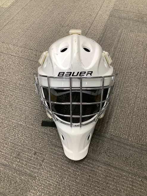 Vist Large View of Product Image Which is Used Bauer 930 Junior Goalie Helmet/Mask White MD
