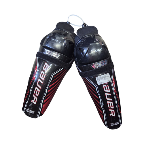 Vist Large View of Product Image Which is Used Bauer NSX SHINS 13 Intermediate Shin Guards Black 13"