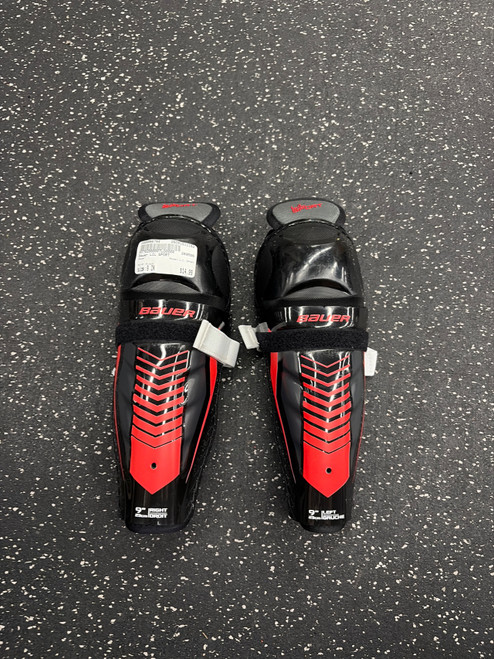 Vist Large View of Product Image Which is Used Bauer LIL SPORT Youth Shin Guards Black 9"