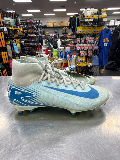 Vist Large View of Product Image Which is Used Nike MERCURIAL AIR ZOOM Soccer Cleats Carolina Blue Senior 7.5