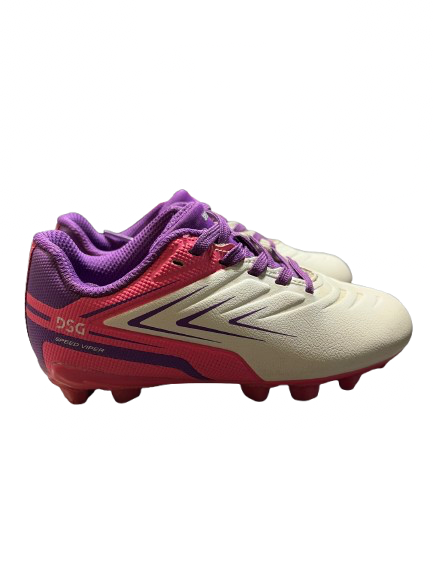 Vist Large View of Product Image Which is Used Dsg SPEED VIPER YTH 10.0K Soccer Cleats Pink And White Youth 10.0