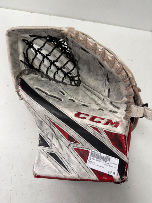 Vist Large View of Product Image Which is Used CCM EFLEX 4.5 Junior Goalie Catcher White/Black/Red