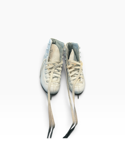 Vist Large View of Product Image Which is Used Lake Placid CASCADE Girls Figure Skate White Youth 10.0