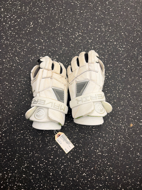 Vist Large View of Product Image Which is Used Maverik M5 Lacrosse Gloves Mens White 13"