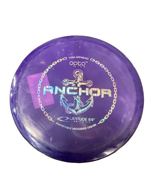 Vist Large View of Product Image Which is Used Latitude 64 ANCHOR Disc Golf Mid Range Purple 179g