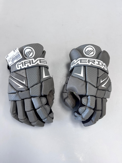 Vist Large View of Product Image Which is Used Maverik MX GLOVE MED 12IN Lacrosse Gloves Mens Grey MD
