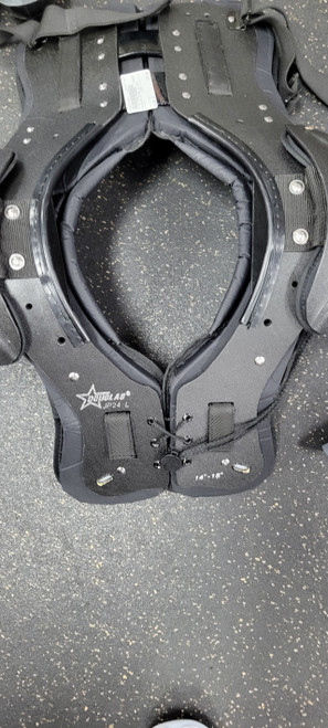 Vist Large View of Product Image Which is Used Douglas JP 24 LG YTH FB Shoulder Pads Black LG