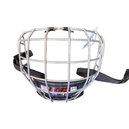 Vist Large View of Product Image Which is Used CCM FL40 SMALL HOCKEY CAGE Hockey Wire Mask Grey SM