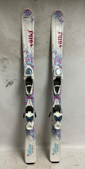 Vist Large View of Product Image Which is Used Volkl CHICA Girls DH Ski/Binding Pink 110 cm