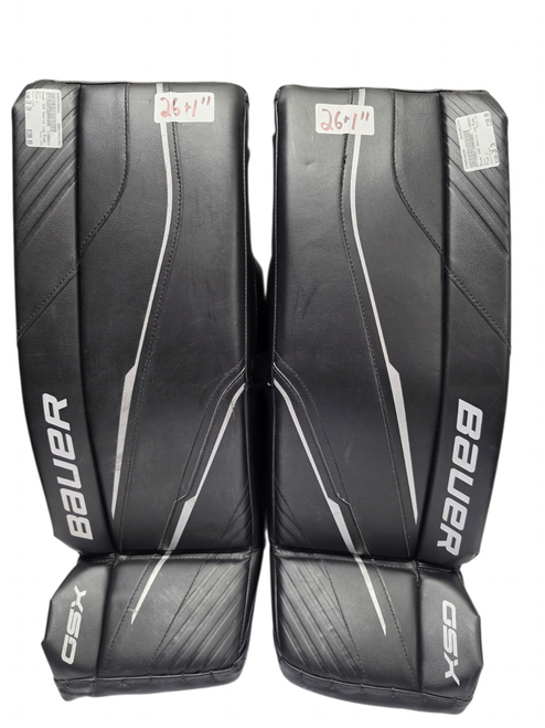 Vist Large View of Product Image Which is Used Bauer GSX Junior Goalie Leg Pads Black 26"+1