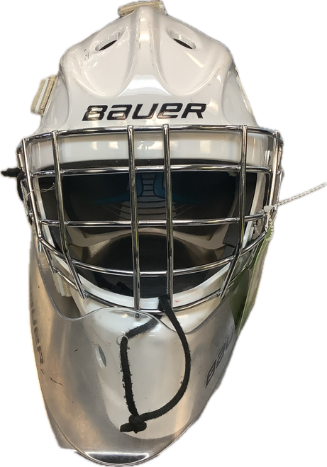 Vist Large View of Product Image Which is Used Bauer 930 GOAL MASK Junior Goalie Helmet/Mask White SM