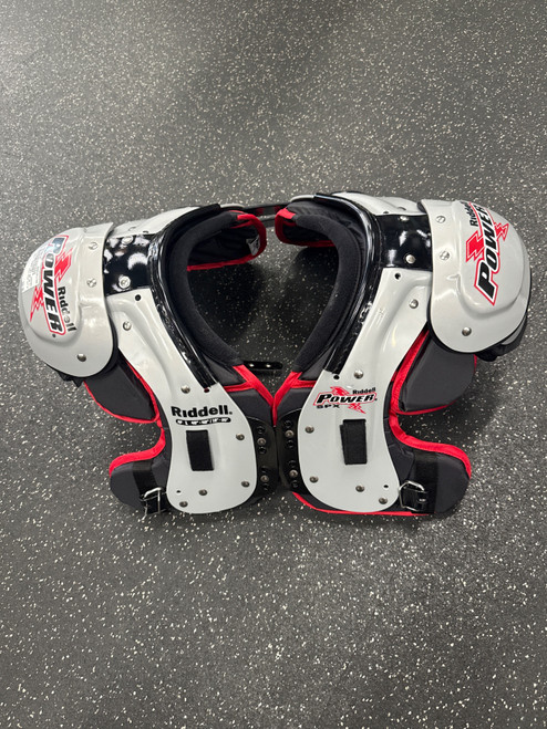 Vist Large View of Product Image Which is Used Riddell POWER SPX AP FB Shoulder Pads Grey LG