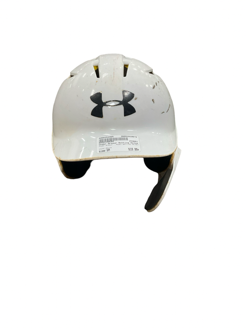 Vist Large View of Product Image Which is Used Under Armour BATTING HELMET Batting Helmet No Mask White SM