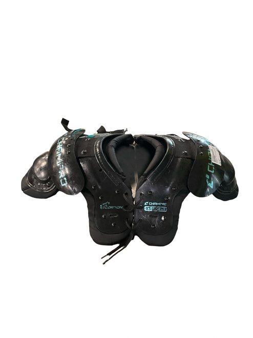 Vist Large View of Product Image Which is Used Champro SCORPION FB Shoulder Pads Black XS