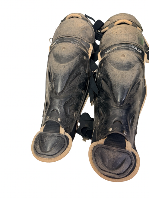 Vist Large View of Product Image Which is Used Under Armour Victory Series UALG2-JRVS Junior Baseball Catchers Leg Guards Black